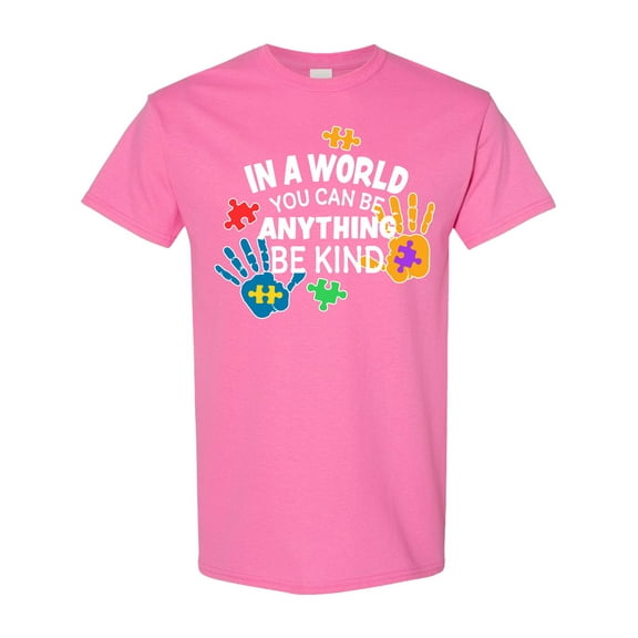 Inktastic In a World You Can Be Anything Be Kind Autism Awareness T-Shirt
