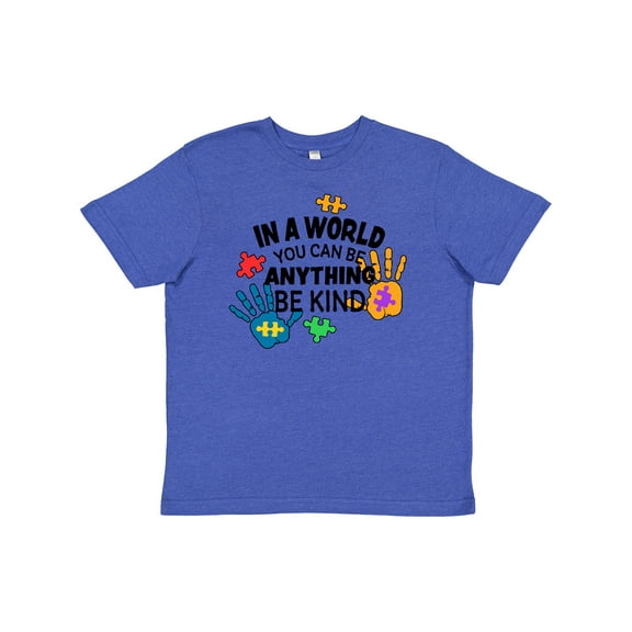 Inktastic In a World You Can Be Anything Be Kind Autism Awareness Youth T-Shirt