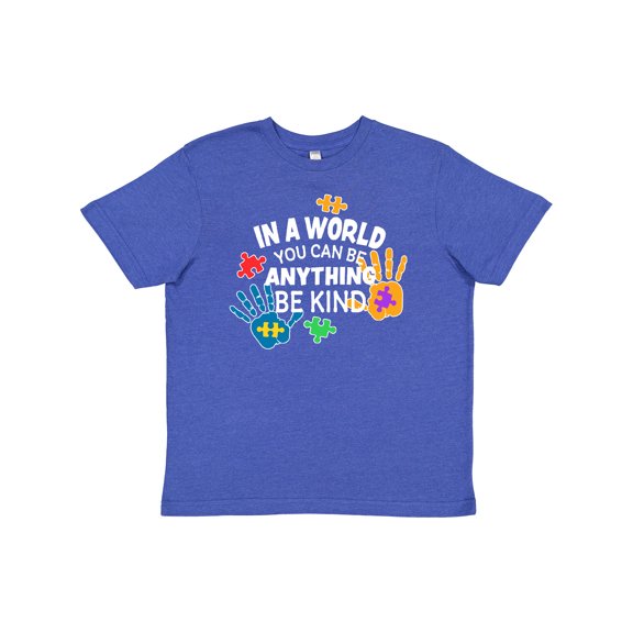 Inktastic In a World You Can Be Anything Be Kind Autism Awareness Youth T-Shirt