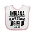 thumbnail image 1 of Inktastic Indiana Awesome Since 1816 Boys or Girls Baby Bib, 1 of 4