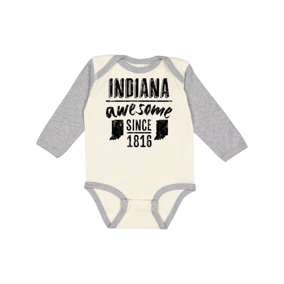 Inktastic Indiana Awesome Since 1816 Boys or Girls Long Sleeve Baby Bodysuit