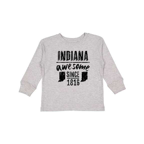 Inktastic Indiana Awesome Since 1816 Boys or Girls Long Sleeve Toddler T-Shirt