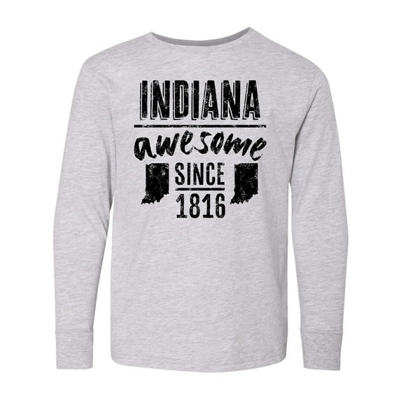 Inktastic Indiana Awesome Since 1816 Long Sleeve Youth T-Shirt