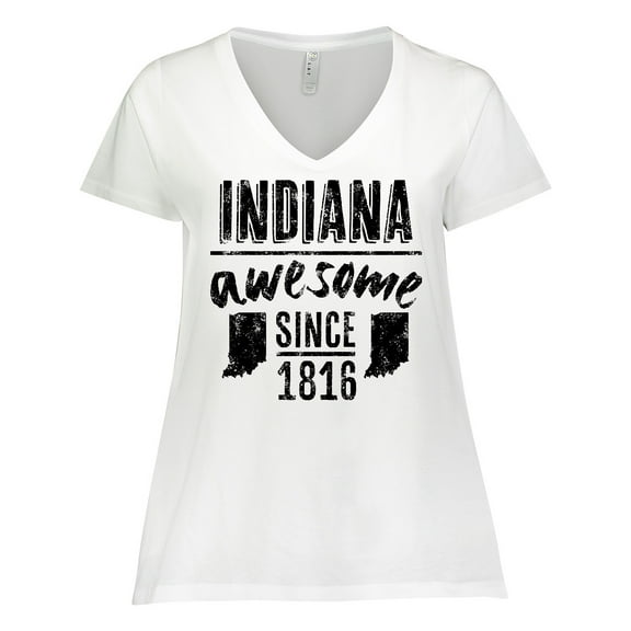 Inktastic Indiana Awesome Since 1816 Women's Plus Size V-Neck T-Shirt