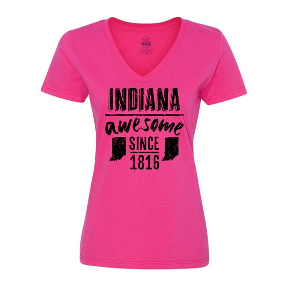Inktastic Indiana Awesome Since 1816 Women's V-Neck T-Shirt