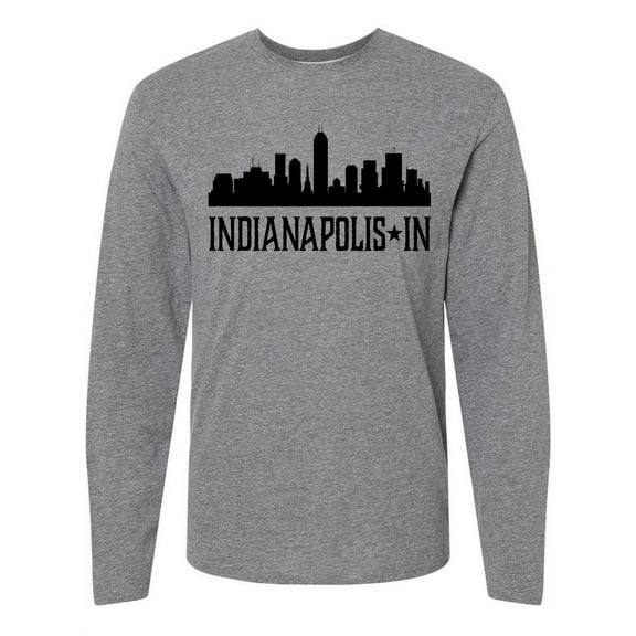 Inktastic Indianapolis Indiana City Skyline Long Sleeve T-Shirt