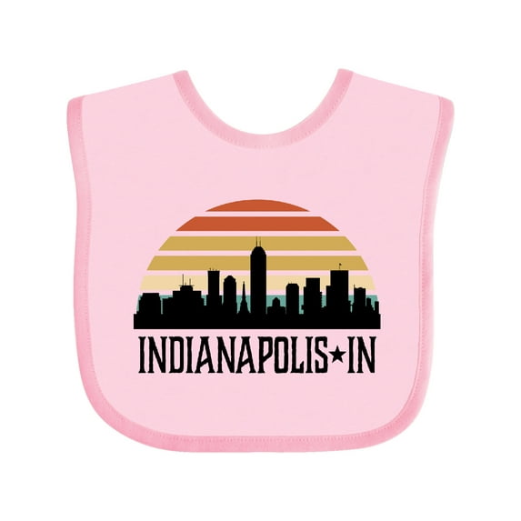 Inktastic Indianapolis Indiana Skyline Retro Boys or Girls Baby Bib