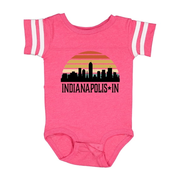 Inktastic Indianapolis Indiana Skyline Retro Boys or Girls Baby Bodysuit