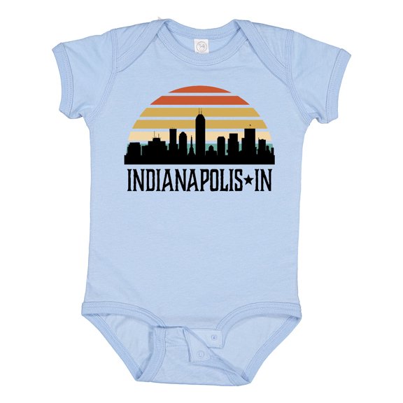 Inktastic Indianapolis Indiana Skyline Retro Boys or Girls Baby Bodysuit