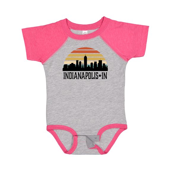 Inktastic Indianapolis Indiana Skyline Retro Boys or Girls Baby Bodysuit