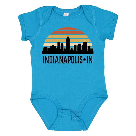 Inktastic Indianapolis Indiana Skyline Retro Boys or Girls Baby Bodysuit