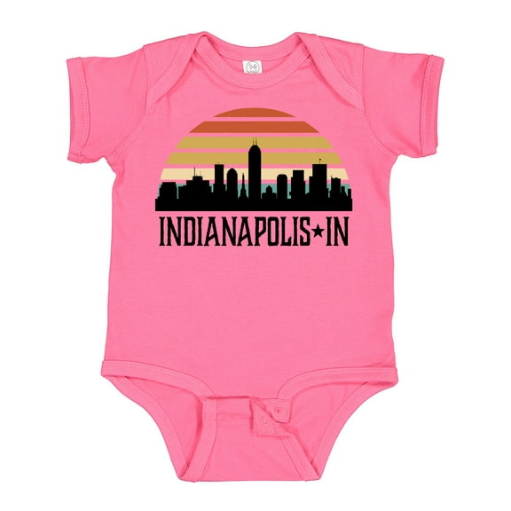 Inktastic Indianapolis Indiana Skyline Retro Boys or Girls Baby Bodysuit