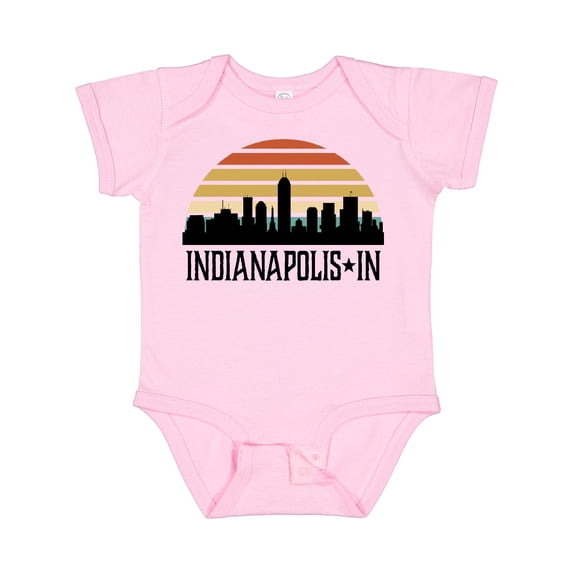 Inktastic Indianapolis Indiana Skyline Retro Boys or Girls Baby Bodysuit