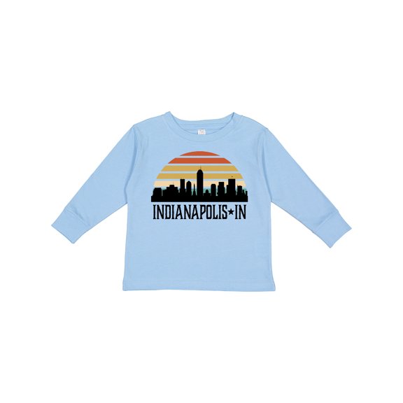 Inktastic Indianapolis Indiana Skyline Retro Boys or Girls Long Sleeve Toddler T-Shirt