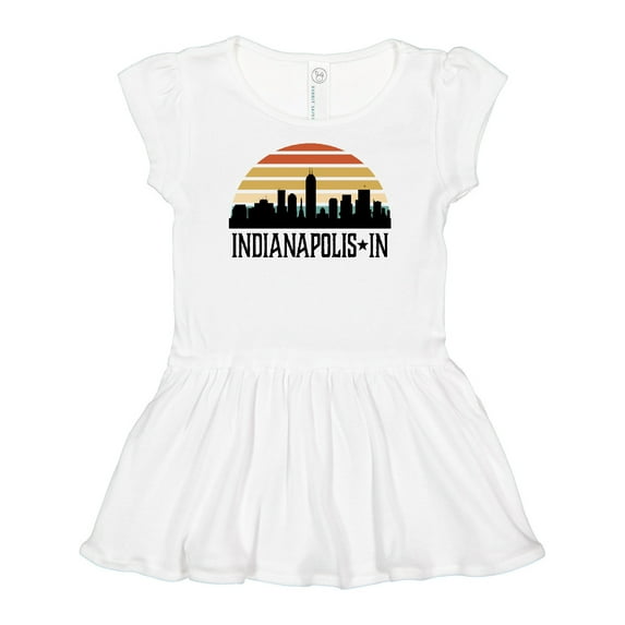 Inktastic Indianapolis Indiana Skyline Retro Girls Baby Dress