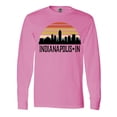 thumbnail image 1 of Inktastic Indianapolis Indiana Skyline Retro Long Sleeve T-Shirt, 1 of 5