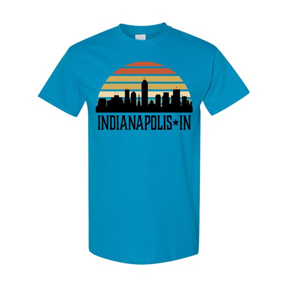 Inktastic Indianapolis Indiana Skyline Retro T-Shirt