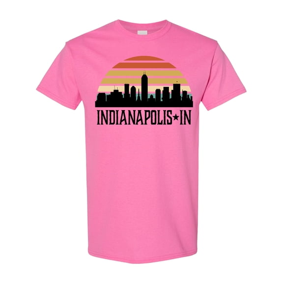 Inktastic Indianapolis Indiana Skyline Retro T-Shirt