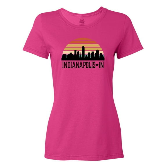 Inktastic Indianapolis Indiana Skyline Retro Women's T-Shirt