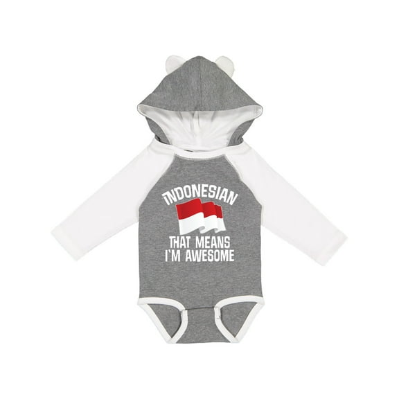 Inktastic Indonesian Gift Indonesia Flag Boys or Girls Long Sleeve Baby Bodysuit