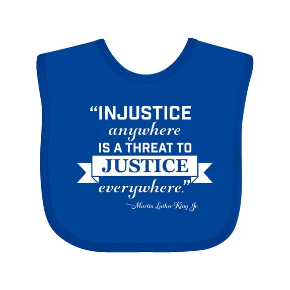 Inktastic Injustice Anywhere is a Threat to Justice Everywhere Martin Luther King Jr. Boys or Girls Baby Bib