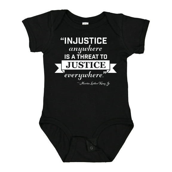 Inktastic Injustice Anywhere is a Threat to Justice Everywhere Martin Luther King Jr. Boys or Girls Baby Bodysuit