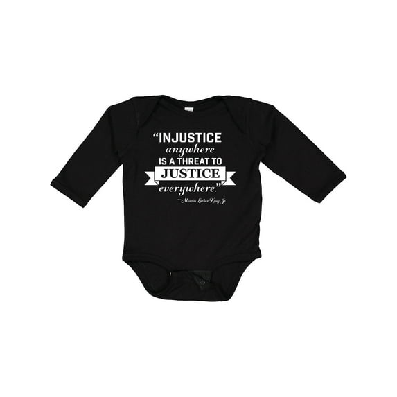 Inktastic Injustice Anywhere is a Threat to Justice Everywhere Martin Luther King Jr. Boys or Girls Long Sleeve Baby Bodysuit