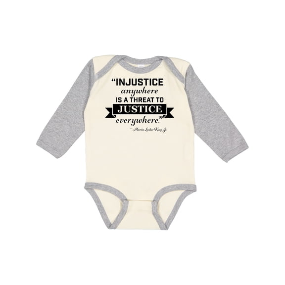 Inktastic Injustice Anywhere is a Threat to Justice Everywhere- Martin Luther King Jr. Boys or Girls Long Sleeve Baby Bodysuit
