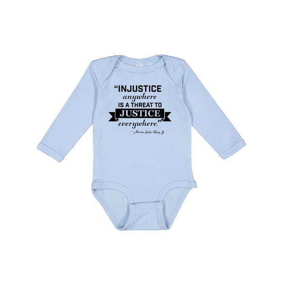 Inktastic Injustice Anywhere is a Threat to Justice Everywhere- Martin Luther King Jr. Boys or Girls Long Sleeve Baby Bodysuit