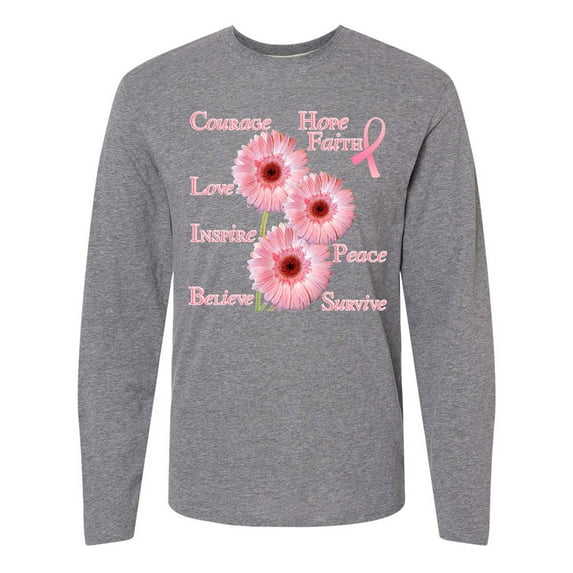Inktastic Inspirational Breast Cancer Panel Long Sleeve T-Shirt