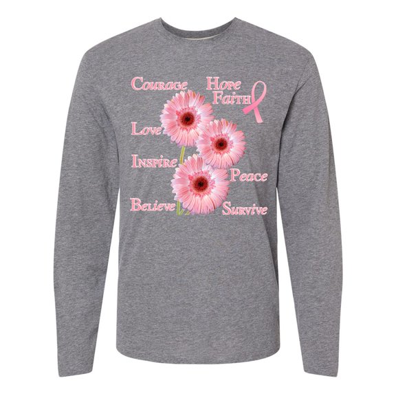 Inktastic Inspirational Breast Cancer Panel Long Sleeve T-Shirt