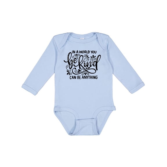 Inktastic Inspirational Quote In a World You Can be Anything be Kind Boys or Girls Long Sleeve Baby Bodysuit