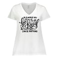 thumbnail image 1 of Inktastic Inspirational Quote In a World You Can be Anything be Kind Women's Plus Size V-Neck T-Shirt, 1 of 5