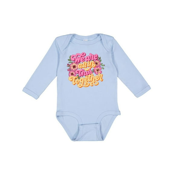 Inktastic Inspirational Quote We are all in This Together Boys or Girls Long Sleeve Baby Bodysuit