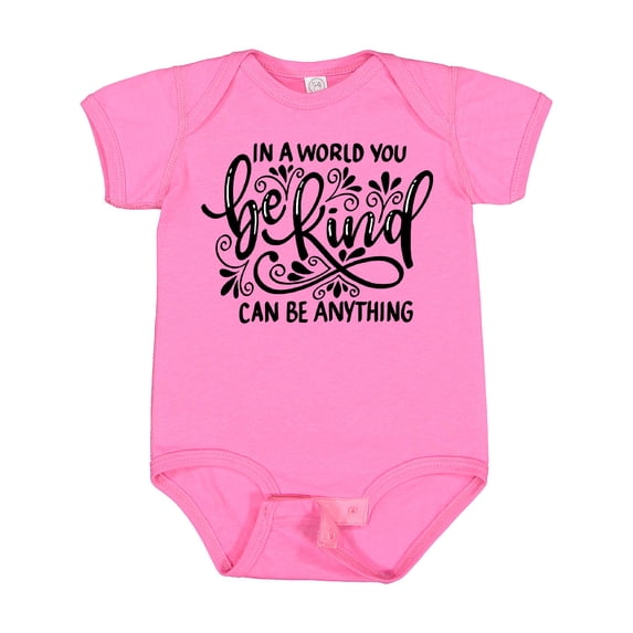 Inktastic Inspirational Quote in a World You Can Be Anything Be Kind Boys or Girls Baby Bodysuit