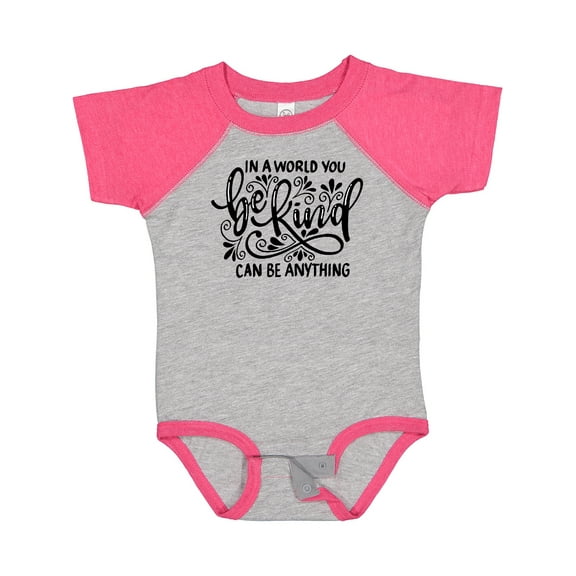 Inktastic Inspirational Quote in a World You Can Be Anything Be Kind Boys or Girls Baby Bodysuit