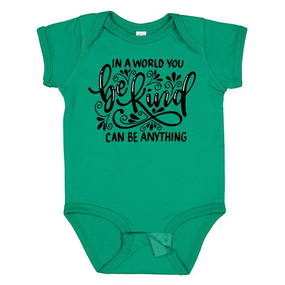 Inktastic Inspirational Quote in a World You Can Be Anything Be Kind Boys or Girls Baby Bodysuit