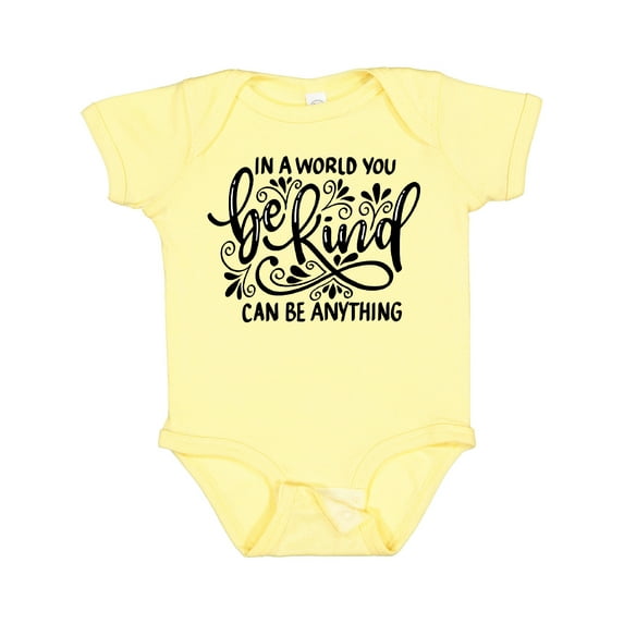Inktastic Inspirational Quote in a World You Can Be Anything Be Kind Boys or Girls Baby Bodysuit