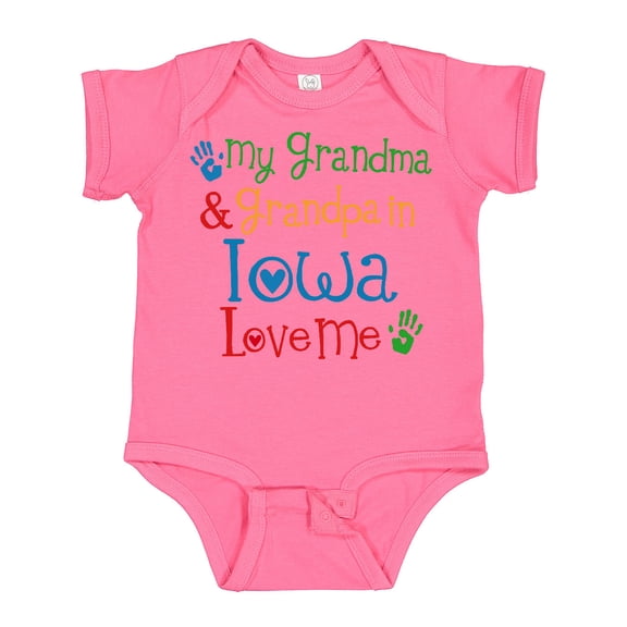 Inktastic Iowa Grandma Grandpa Loves Me Boys or Girls Baby Bodysuit