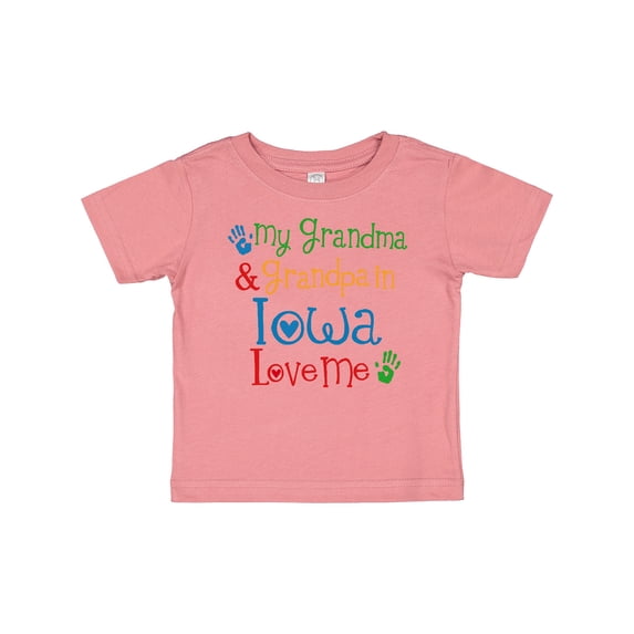 Inktastic Iowa Grandma Grandpa Loves Me Boys or Girls Baby T-Shirt