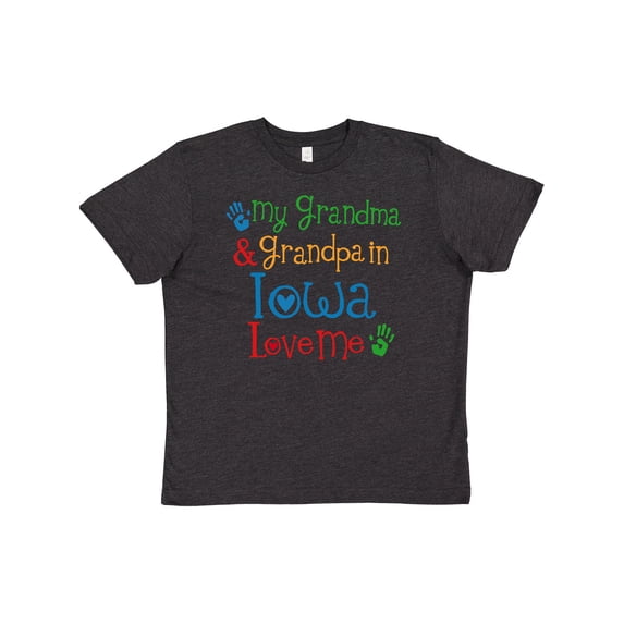 Inktastic Iowa Grandma Grandpa Loves Me Youth T-Shirt