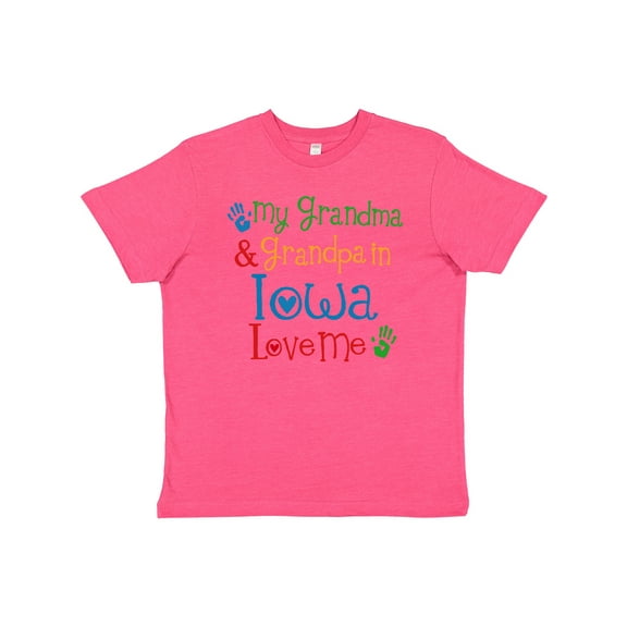 Inktastic Iowa Grandma Grandpa Loves Me Youth T-Shirt