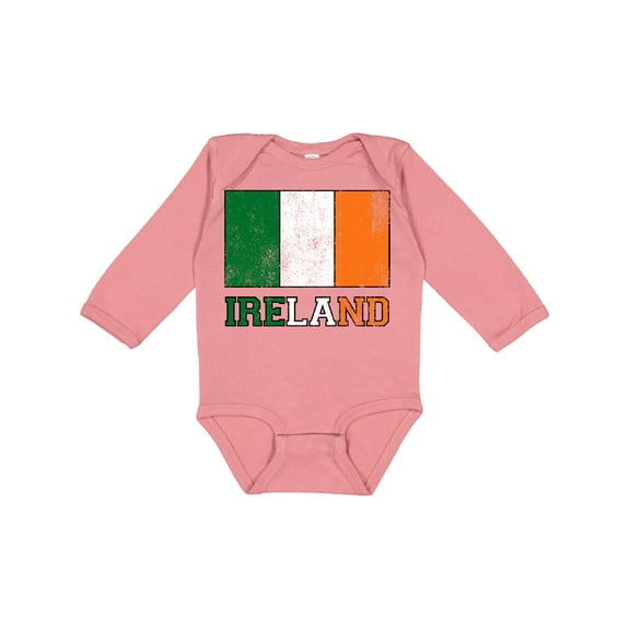 Inktastic Ireland Flag Boys or Girls Long Sleeve Baby Bodysuit