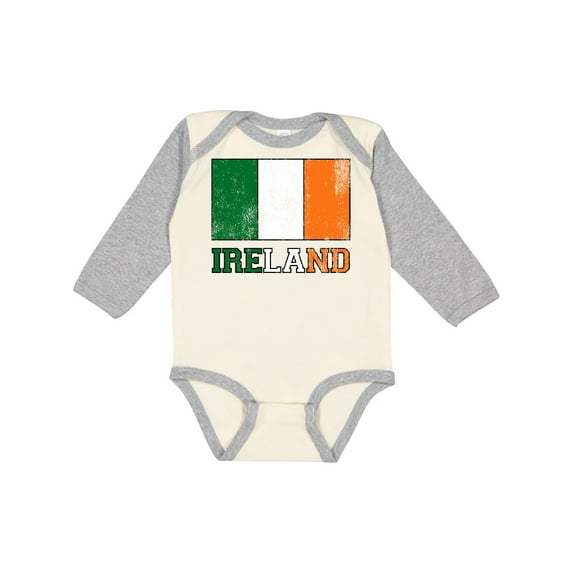 Inktastic Ireland Flag Boys or Girls Long Sleeve Baby Bodysuit