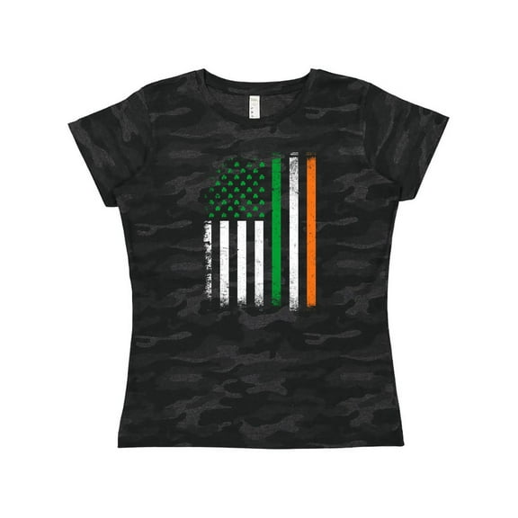 Inktastic Irish American Flag Women's T-Shirt