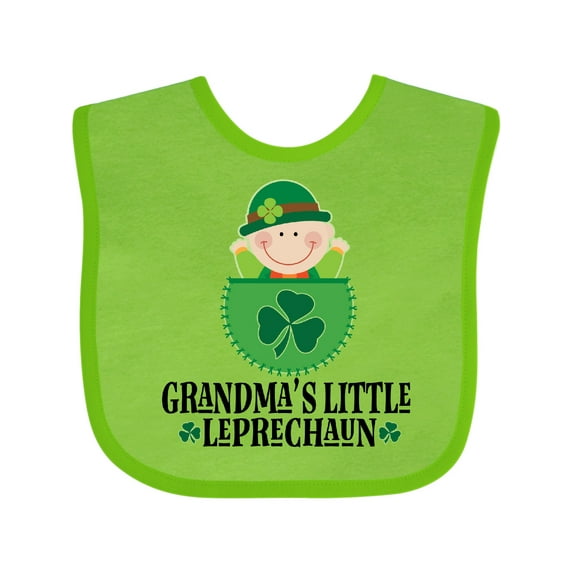 Inktastic Irish Grandma Little Leprechaun Boys or Girls Baby Bib