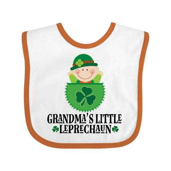 Inktastic Irish Grandma Little Leprechaun Boys or Girls Baby Bib