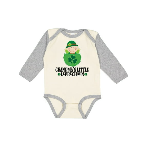 Inktastic Irish Grandma Little Leprechaun Boys or Girls Long Sleeve Baby Bodysuit
