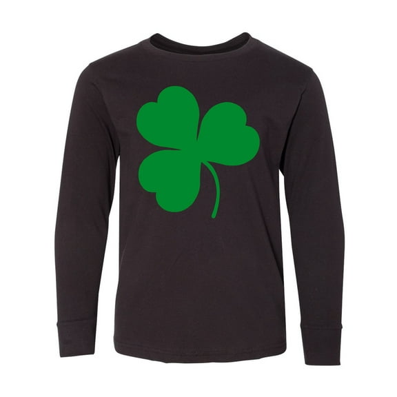 Inktastic Irish Green Shamrock Long Sleeve Youth T-Shirt