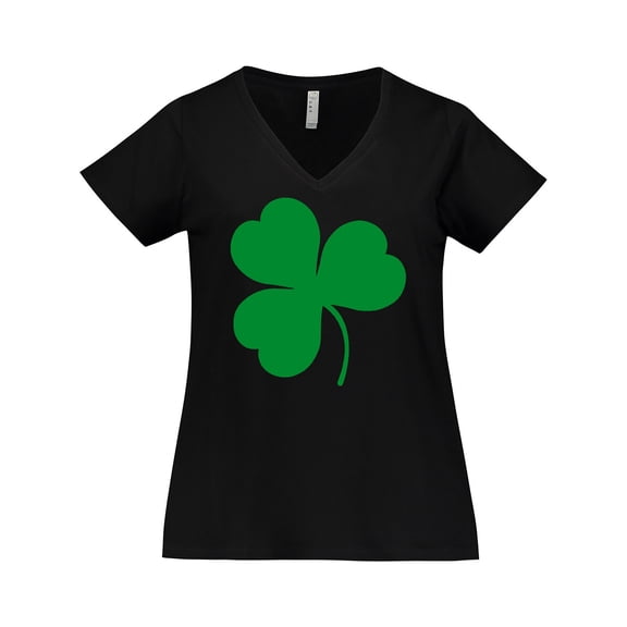 Inktastic Irish Green Shamrock Women's Plus Size V-Neck T-Shirt